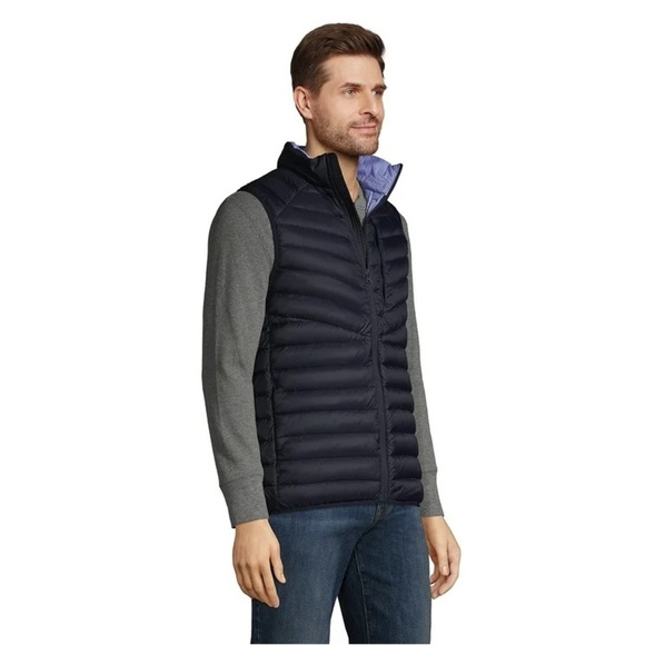 Lands' End NWT Men's Ultra Lightweight Down Vest in Radiant Navy - Picture 2 of 5